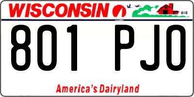 WI license plate 801PJO