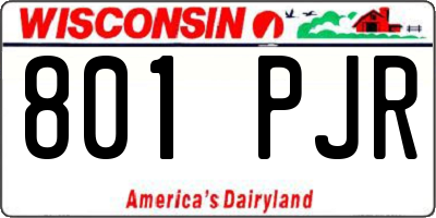 WI license plate 801PJR