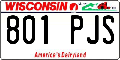 WI license plate 801PJS