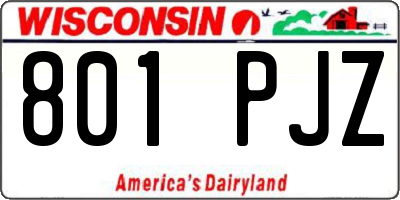 WI license plate 801PJZ