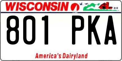 WI license plate 801PKA