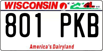 WI license plate 801PKB