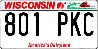 WI license plate 801PKC