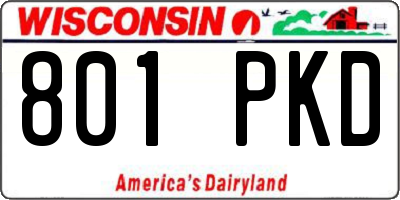 WI license plate 801PKD