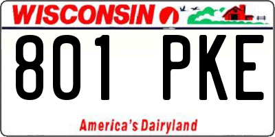 WI license plate 801PKE