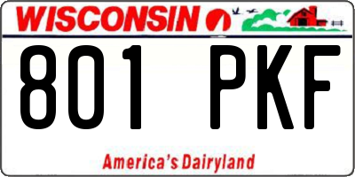 WI license plate 801PKF