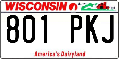 WI license plate 801PKJ
