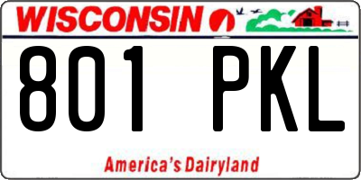 WI license plate 801PKL