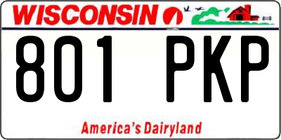 WI license plate 801PKP