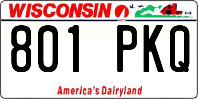 WI license plate 801PKQ