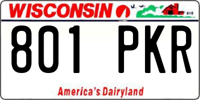 WI license plate 801PKR