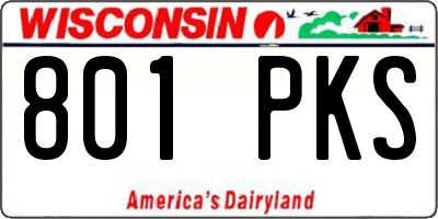 WI license plate 801PKS