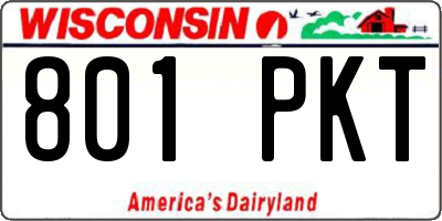 WI license plate 801PKT