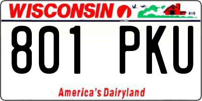 WI license plate 801PKU
