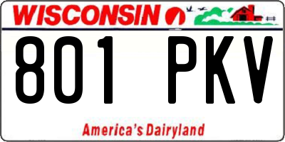 WI license plate 801PKV