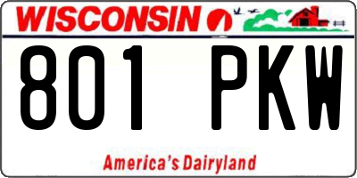 WI license plate 801PKW