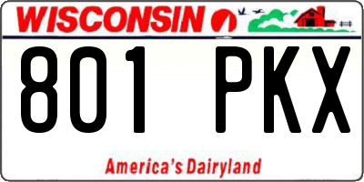 WI license plate 801PKX