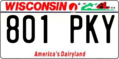 WI license plate 801PKY