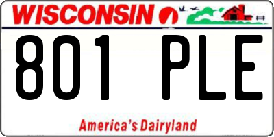 WI license plate 801PLE