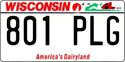 WI license plate 801PLG