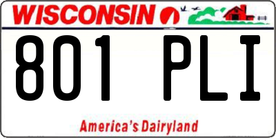 WI license plate 801PLI