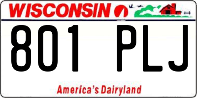 WI license plate 801PLJ