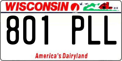 WI license plate 801PLL