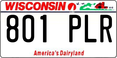 WI license plate 801PLR
