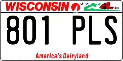 WI license plate 801PLS