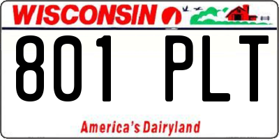 WI license plate 801PLT