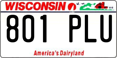 WI license plate 801PLU