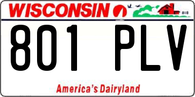 WI license plate 801PLV