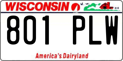 WI license plate 801PLW