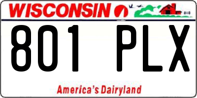 WI license plate 801PLX