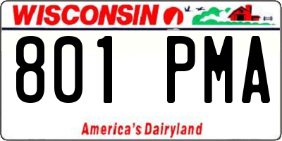 WI license plate 801PMA