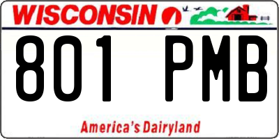 WI license plate 801PMB