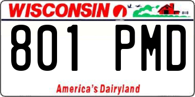 WI license plate 801PMD