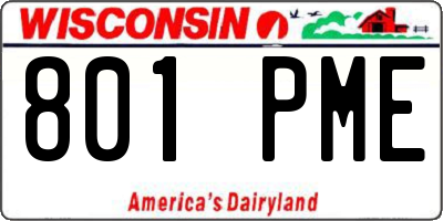 WI license plate 801PME