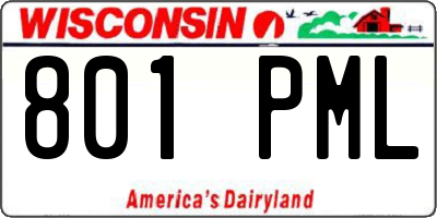 WI license plate 801PML
