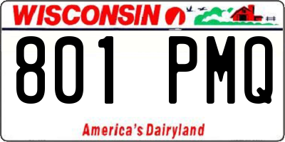 WI license plate 801PMQ
