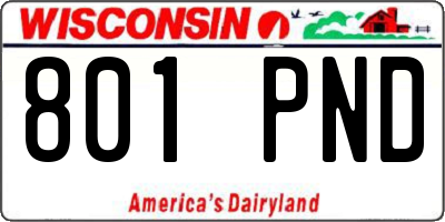WI license plate 801PND