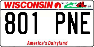 WI license plate 801PNE