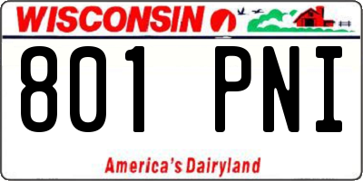 WI license plate 801PNI