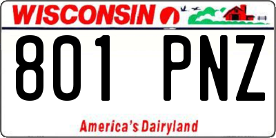 WI license plate 801PNZ
