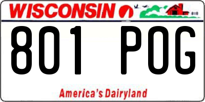 WI license plate 801POG