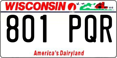 WI license plate 801PQR