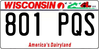 WI license plate 801PQS