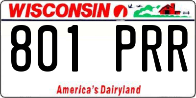 WI license plate 801PRR