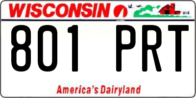 WI license plate 801PRT