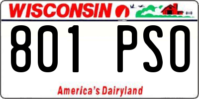 WI license plate 801PSO